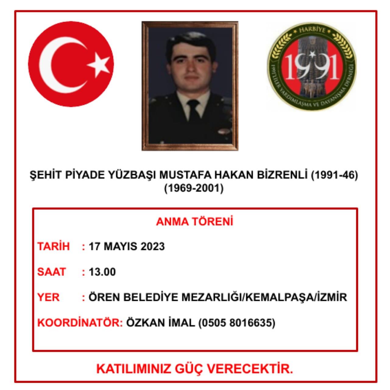 348 Şht.P.Yzb. Mustafa Hakan BİZRENLİ Anma Töreni (16.05.2023)