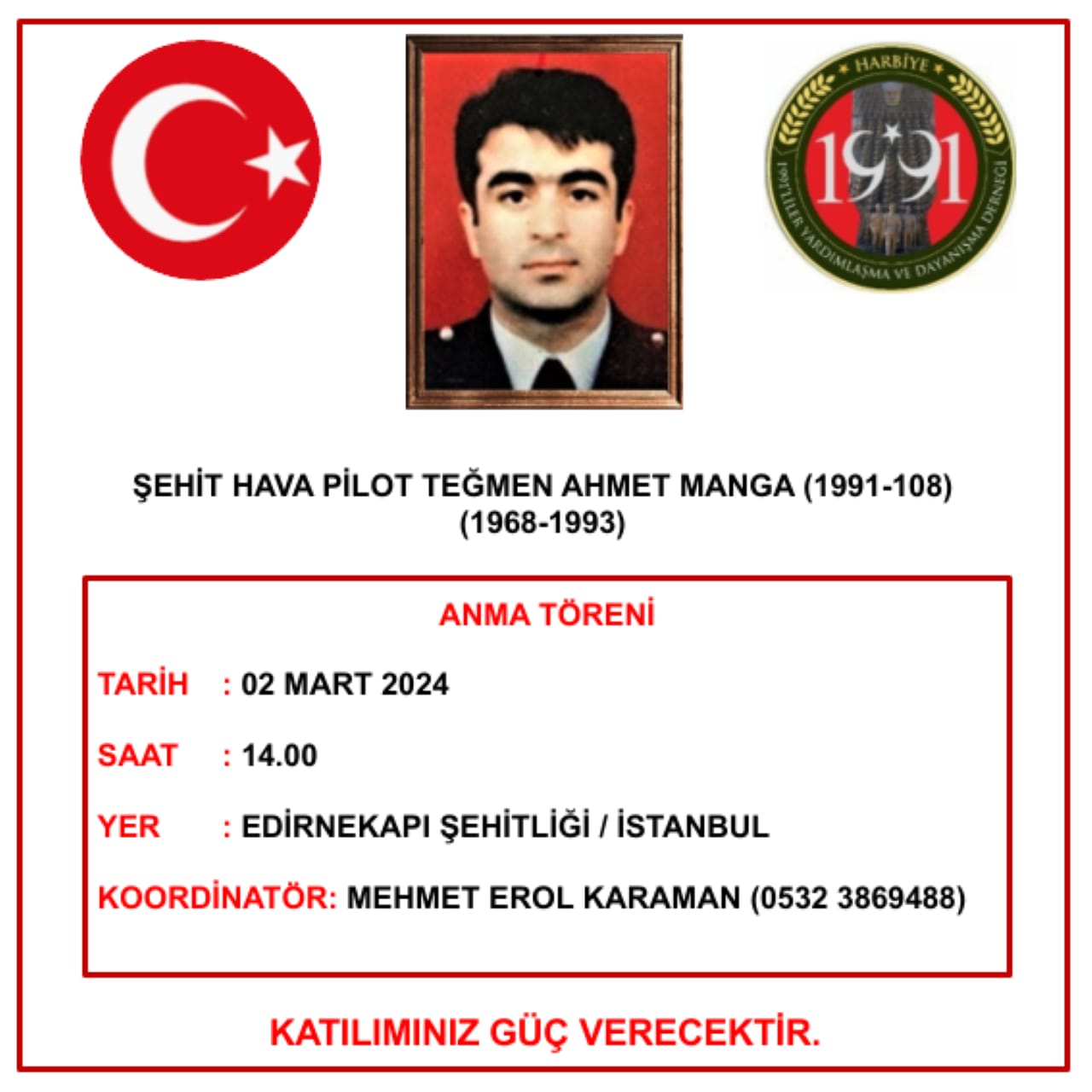 364 Şht.Hv.Plt.Tğm.Ahmet MANGA Anma Töreni (02.03.2024)