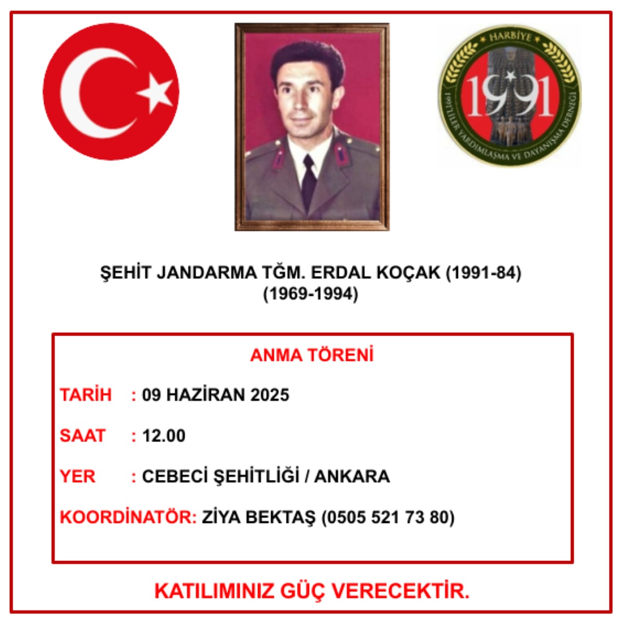 405.Şht.Jandarma Tğm.Erdal KOÇAK Anma Töreni (09.06.2025)