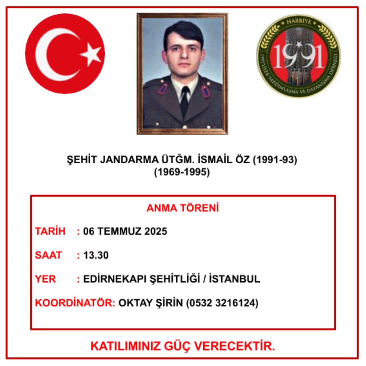 407 Şht.Jandarma Ütğm.İsmail ÖZ Anma Töreni (06.07.2025)