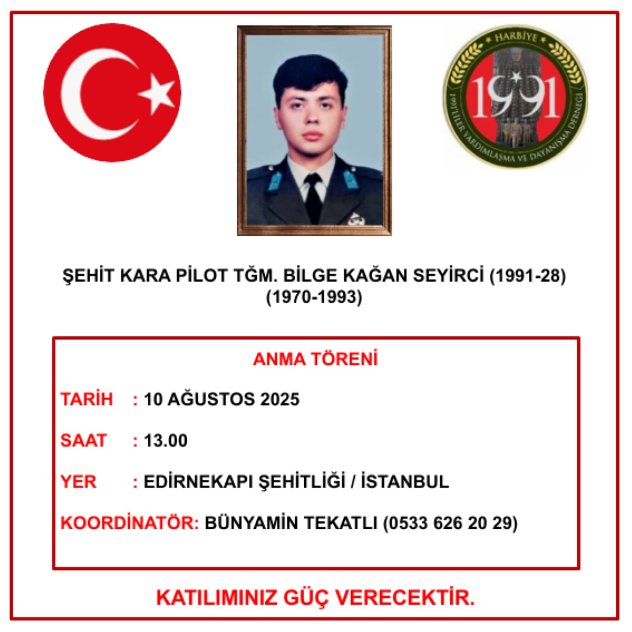 410 Şht.Kr.Plt.Tğm.Bilge Kağan SEYİRCİ Anma Töreni (10.08.2025)