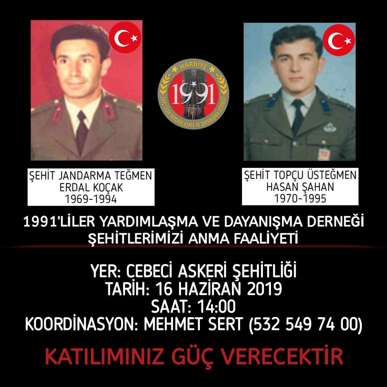 130- Şht. J. Tğm. Erdal KOÇAK ve Topçu Ütğm. Hasan ŞAHAN Anma Töreni (16.06.2019)